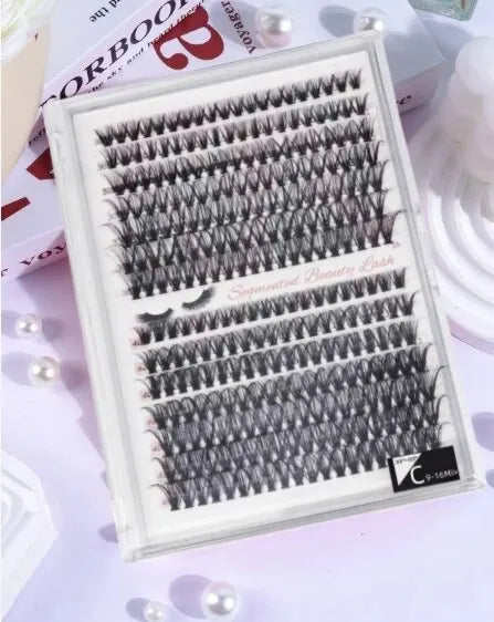 LuxuryGlow 280pcs DIY Cluster Eyelash Extensions 30D/40D Mix Length – Natural Look