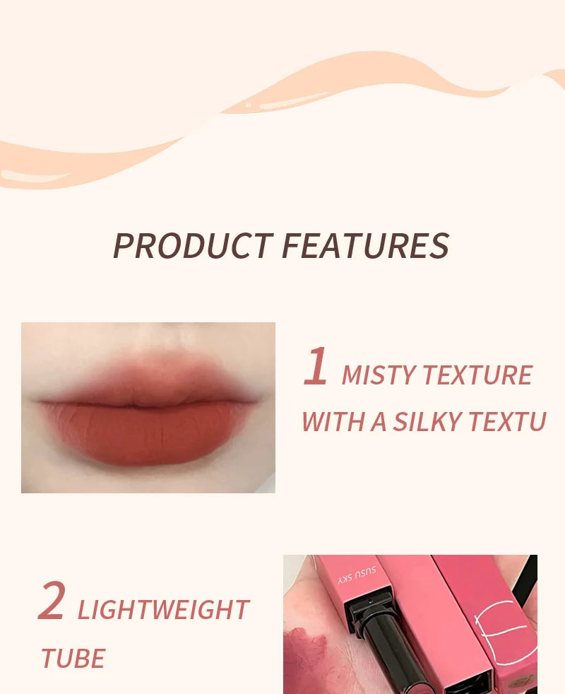 Lápiz labial mate HERORANGE TX010: resistente al agua y al sudor, 2 en 1 para labios y mejillas