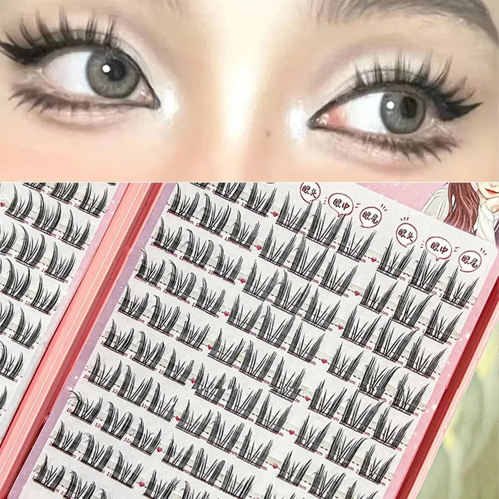 BQI Lazy Cat Elf Eyelash Book – 180pcs DIY Lash Clusters with Glue Set