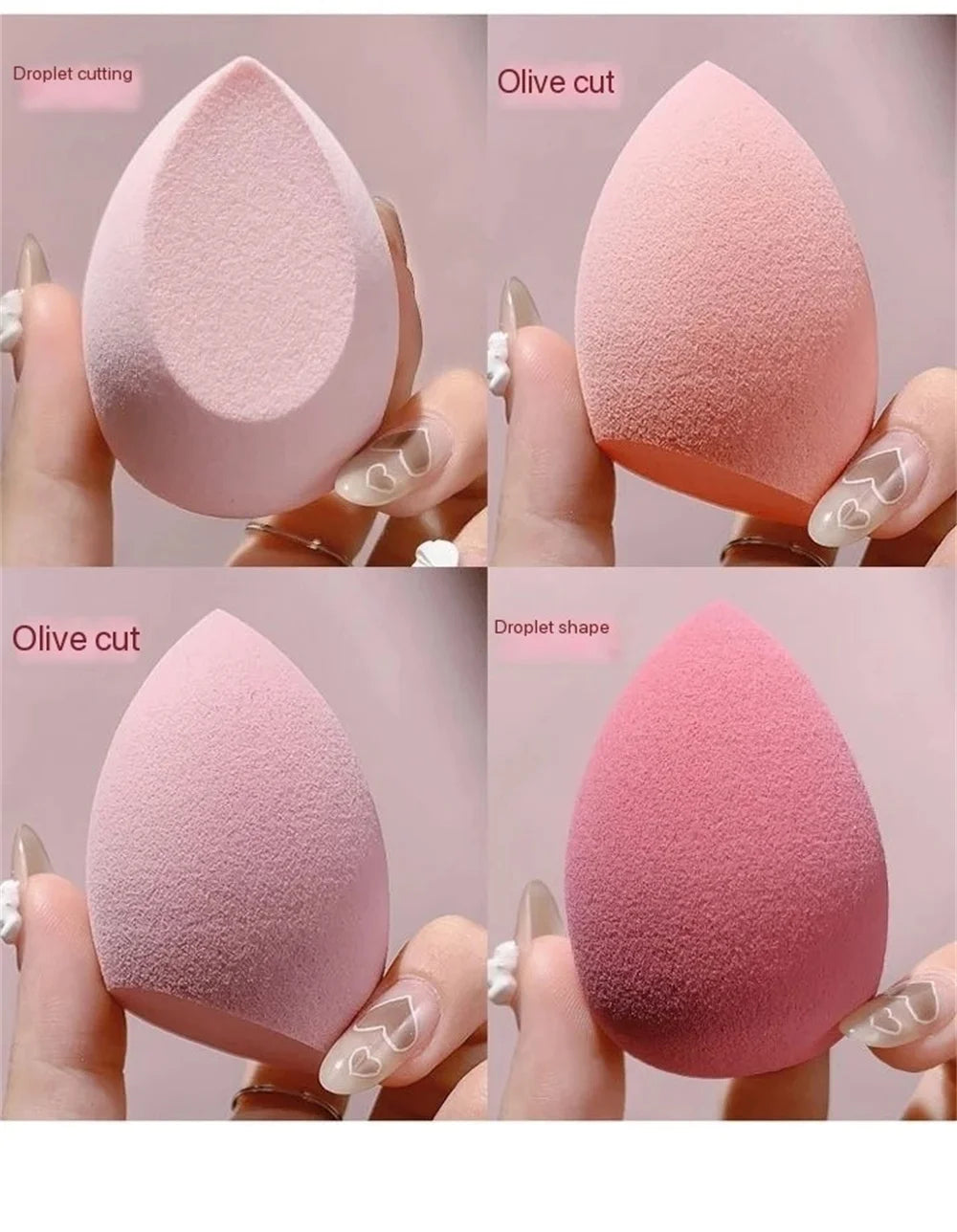 LuxuryGlow 4PCS Soft Makeup Sponge Blender Set – Flawless Foundation & Powder Puff