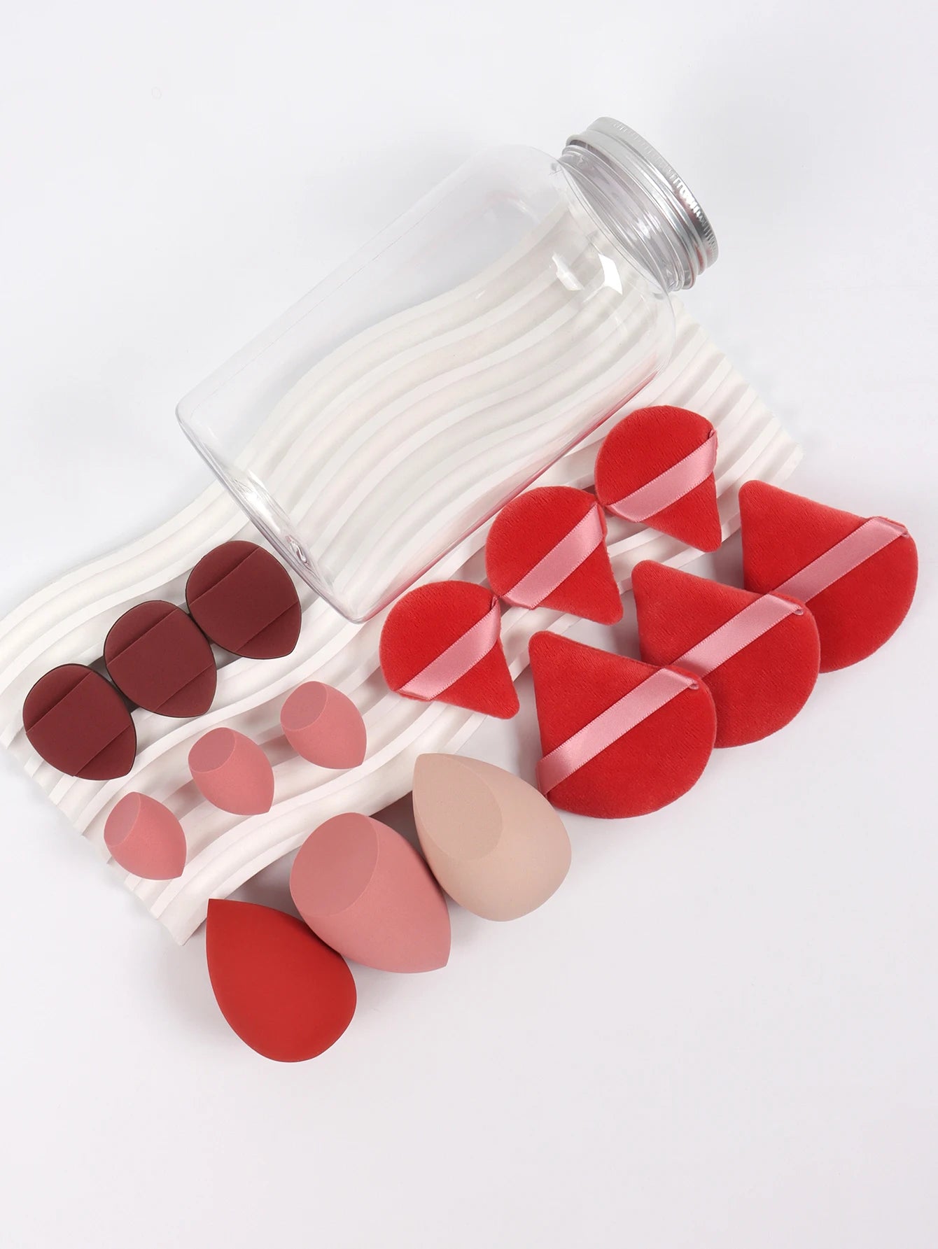 LuxuryGlow All-in-One Makeup Puff Set – 15 Pcs Assorted Beauty Blenders & Powder Puffs