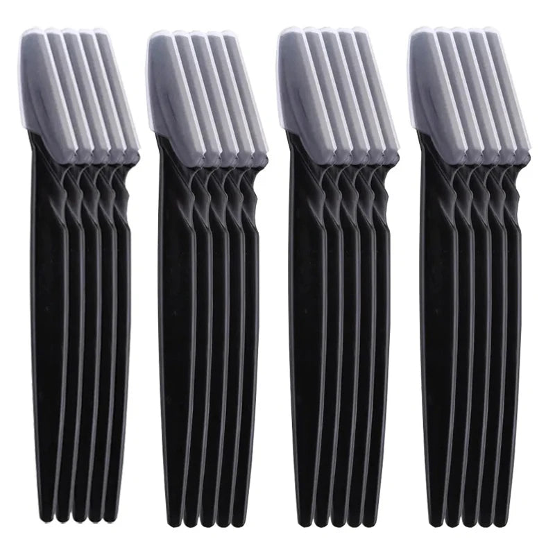 LuxuryGlow 5/10/20Pcs Eyebrow & Face Razors for Women & Men – Safe Hair Trimmer with Protective Cover
