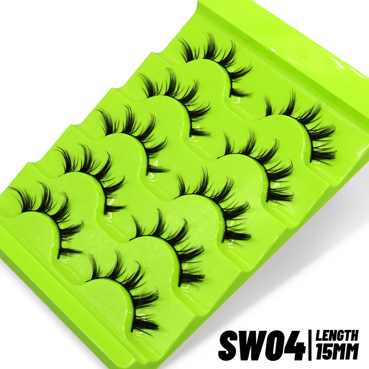 GROINNEYA Cat Eye Wispy Lashes – 5/6 Pairs Clear Band Natural 6D Eyelash Extensions