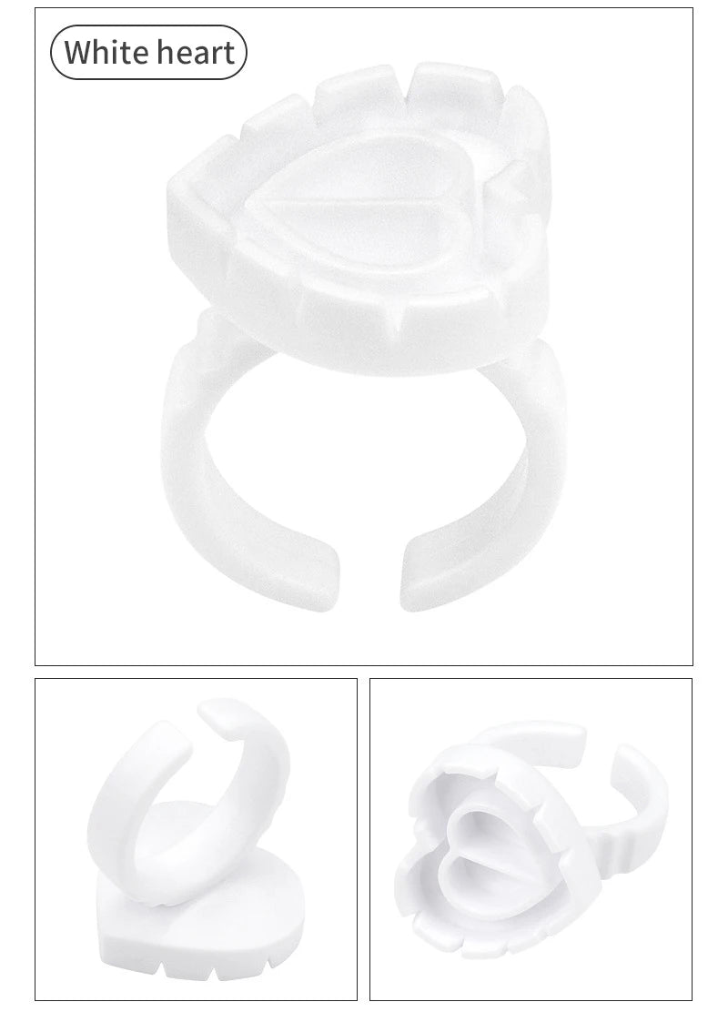 RPXBGUCKARHG 50/100PCS Disposable Eyelash Glue Ring Holders | Lash Extension Tool