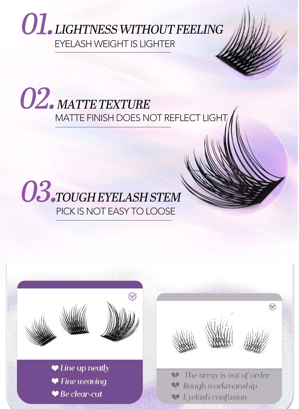 GROINNEYA DIY Lash Extension Kit – Natural Look Clusters with Bond & Seal, Tweezers Included