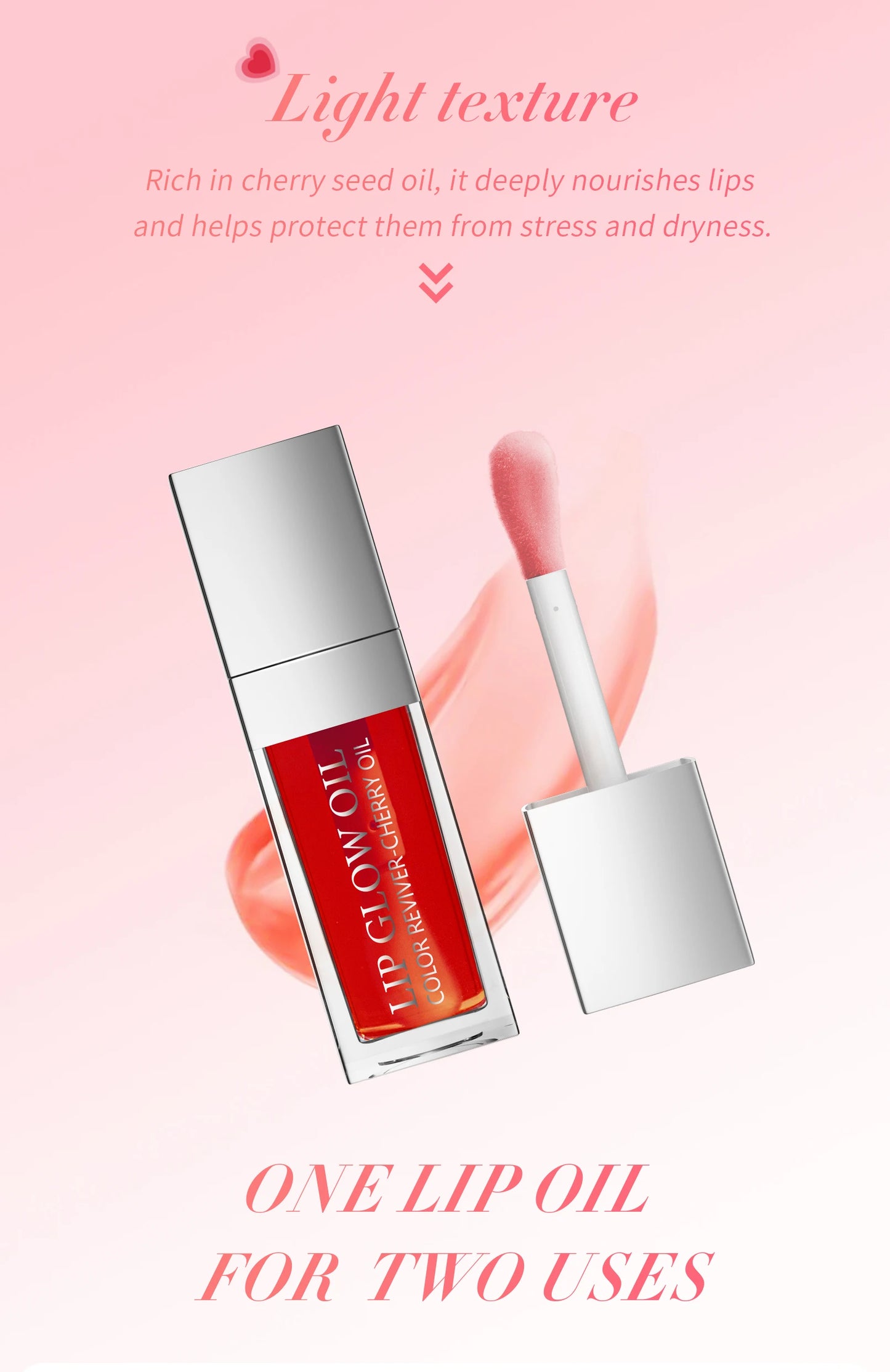 Aceite labial Hello Kiss Crystal Jelly | Brillo hidratante y voluminizador para labios hidratados