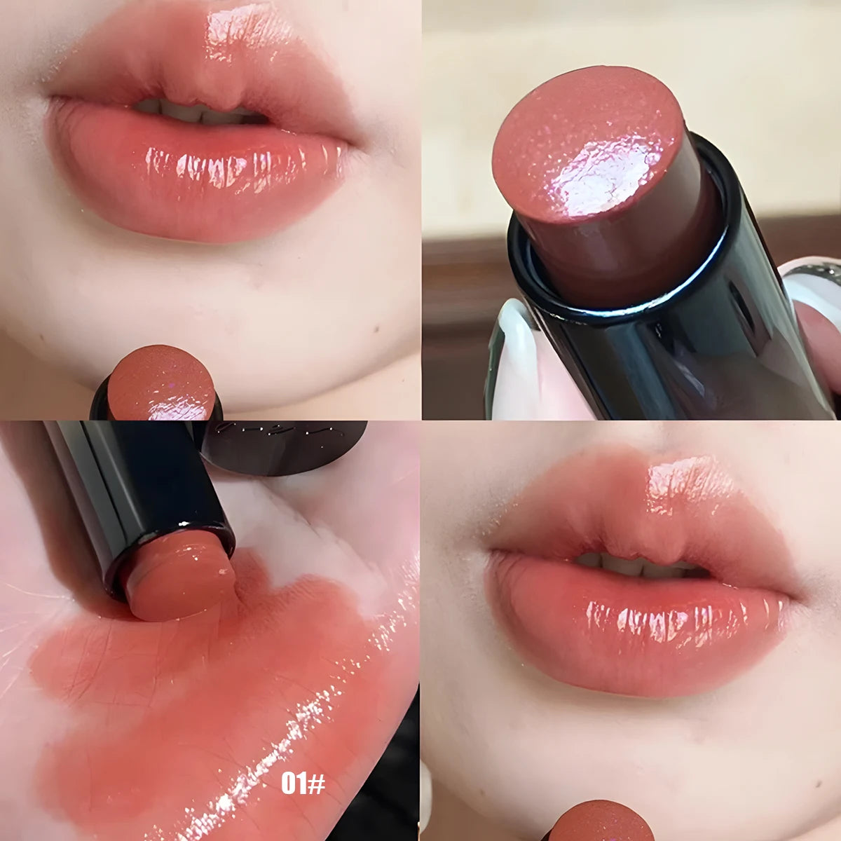 Lápiz labial resistente al agua LuxuryGlow Red Brown: hidratante, duradero y con brillo de espejo.