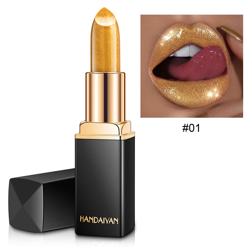 Lápiz labial hidratante Handaiyan Pearl: 9 colores, brillo duradero