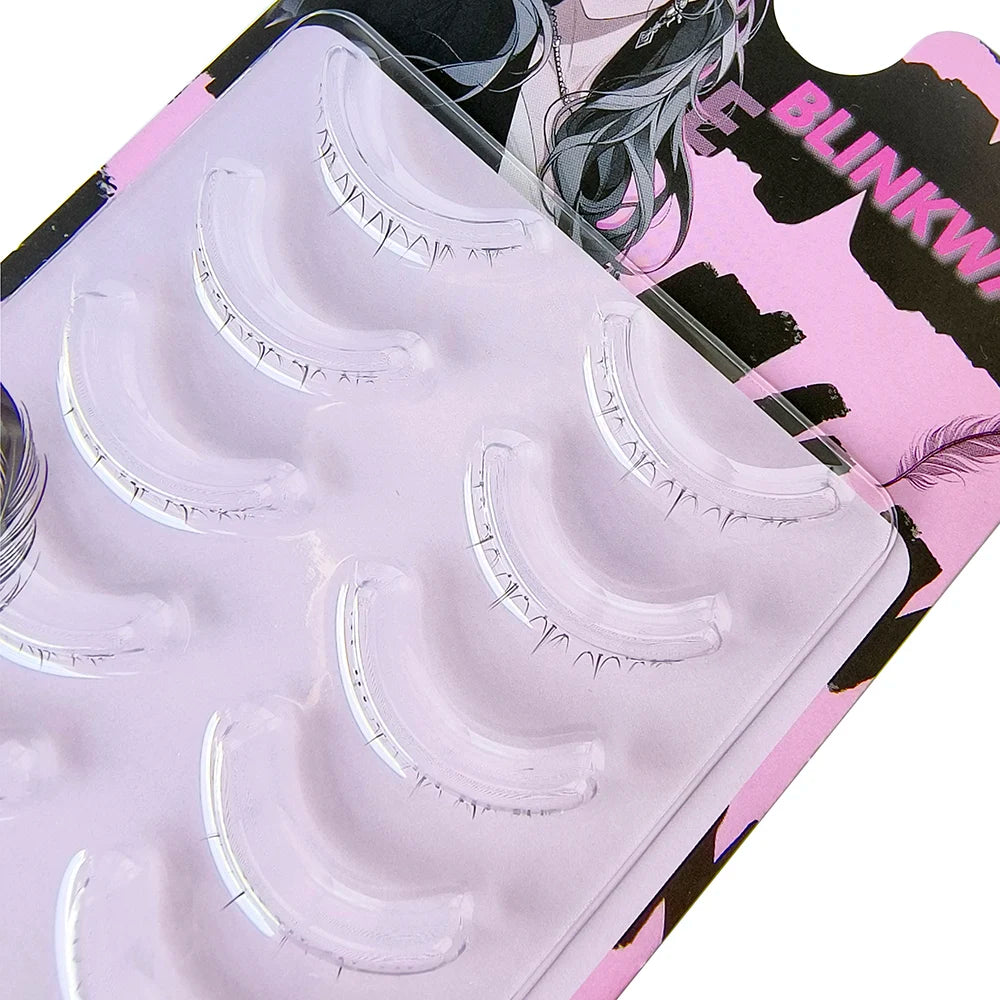 BLINKWAVE 5 Pairs Clear Band Lower False Eyelashes – Natural Manga Bottom Lashes
