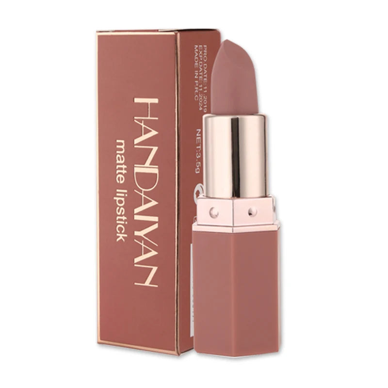 Handaiyan 6-Color Matte Velvet Lipstick Set – Waterproof, Long-Lasting Nude & Red Shades