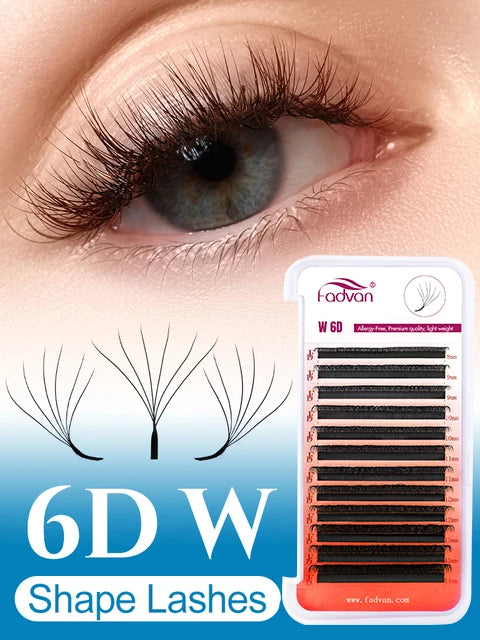 FADVAN W-Shape Volume Lash Extensions – 3D to 8D Premade Fans, Faux Mink