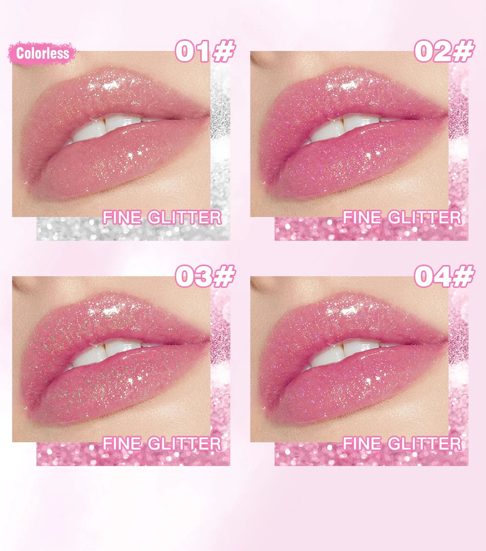 Lápiz labial con brillo que cambia de color QIBEST: bálsamo labial hidratante de gelatina cristalina con brillo y efecto voluminizador.