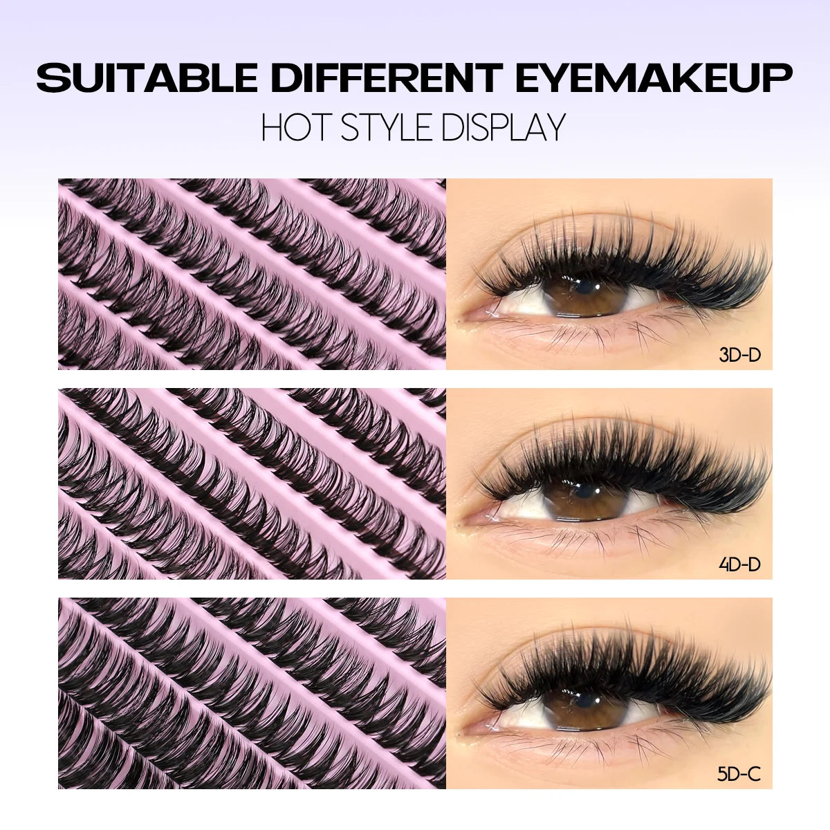 GROINNEYA DIY Lash Extension Kit – Individual Cluster Lashes with Glue & Remover (Natural Look)