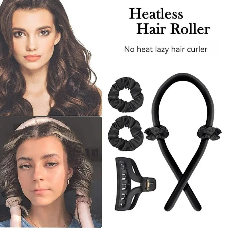 Juego de diademas rizadoras sin calor LuxuryGlow: 4 piezas de herramientas de peinado sin calor
