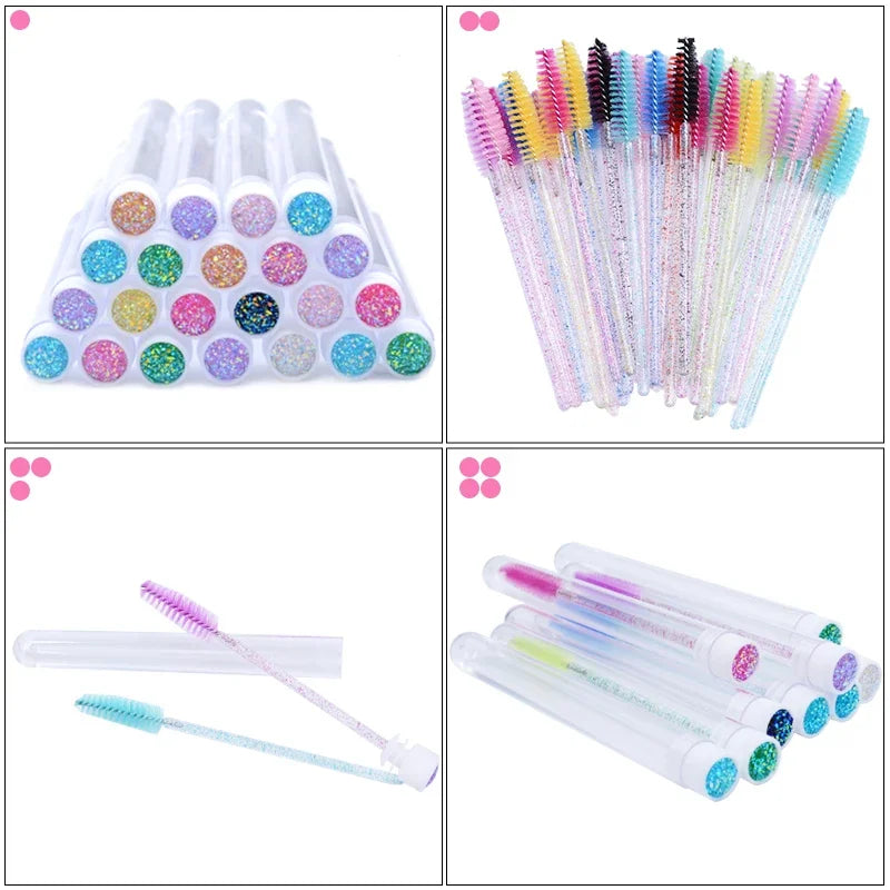 ZXZZS 20PCS Reusable Eyelash Brush Set with Dust-Proof Tubes – Replaceable Mascara Wands for Lash & Brow Makeup