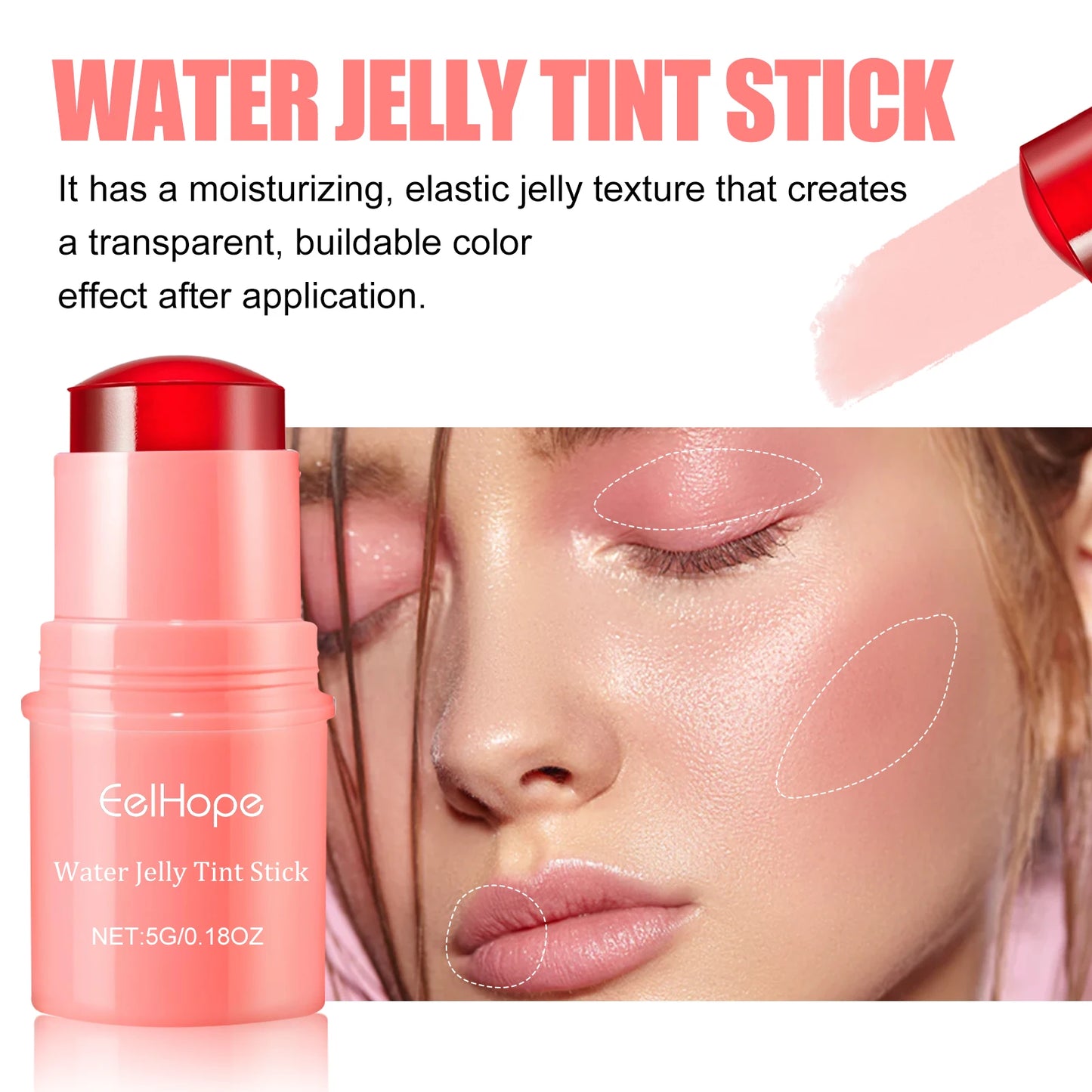 Eelhope 3-in-1 Milk Jelly Blusher Stick – Long-Lasting, Moisturizing & Brightening