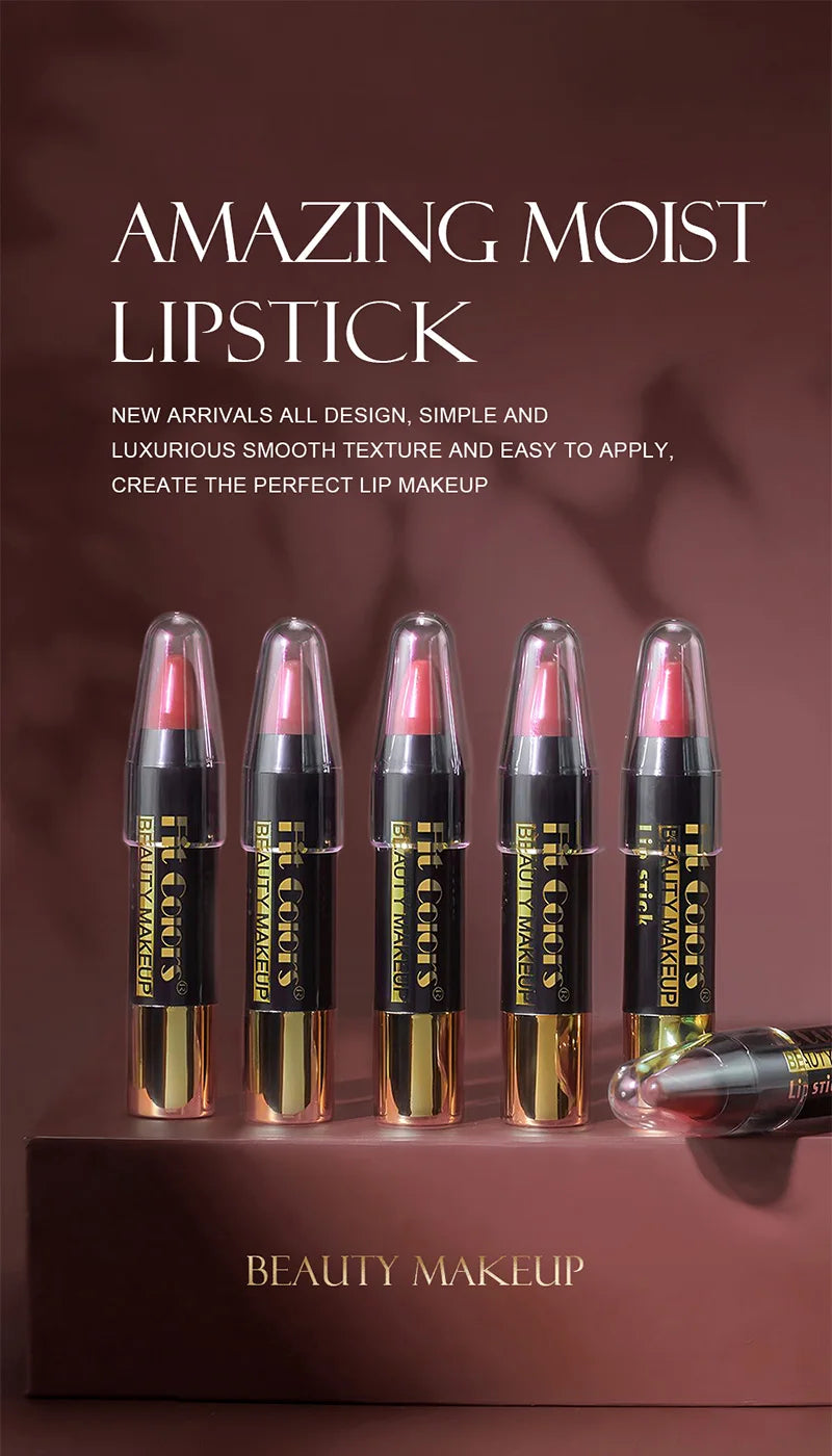 Set de lápices labiales LuxuryGLOW Fit Colors Velvet: 6 tonos, resistentes al agua e hidratantes