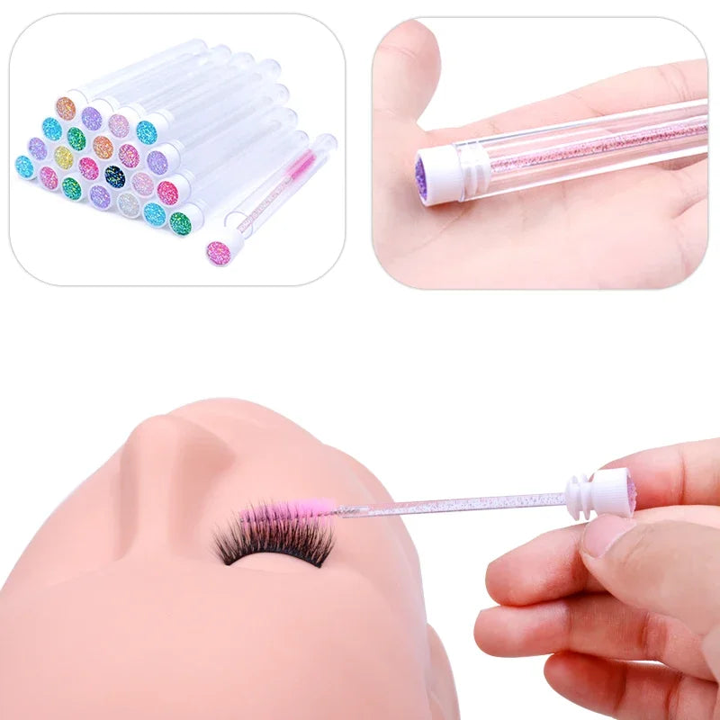ZXZZS 20PCS Reusable Eyelash Brush Set with Dust-Proof Tubes – Replaceable Mascara Wands for Lash & Brow Makeup