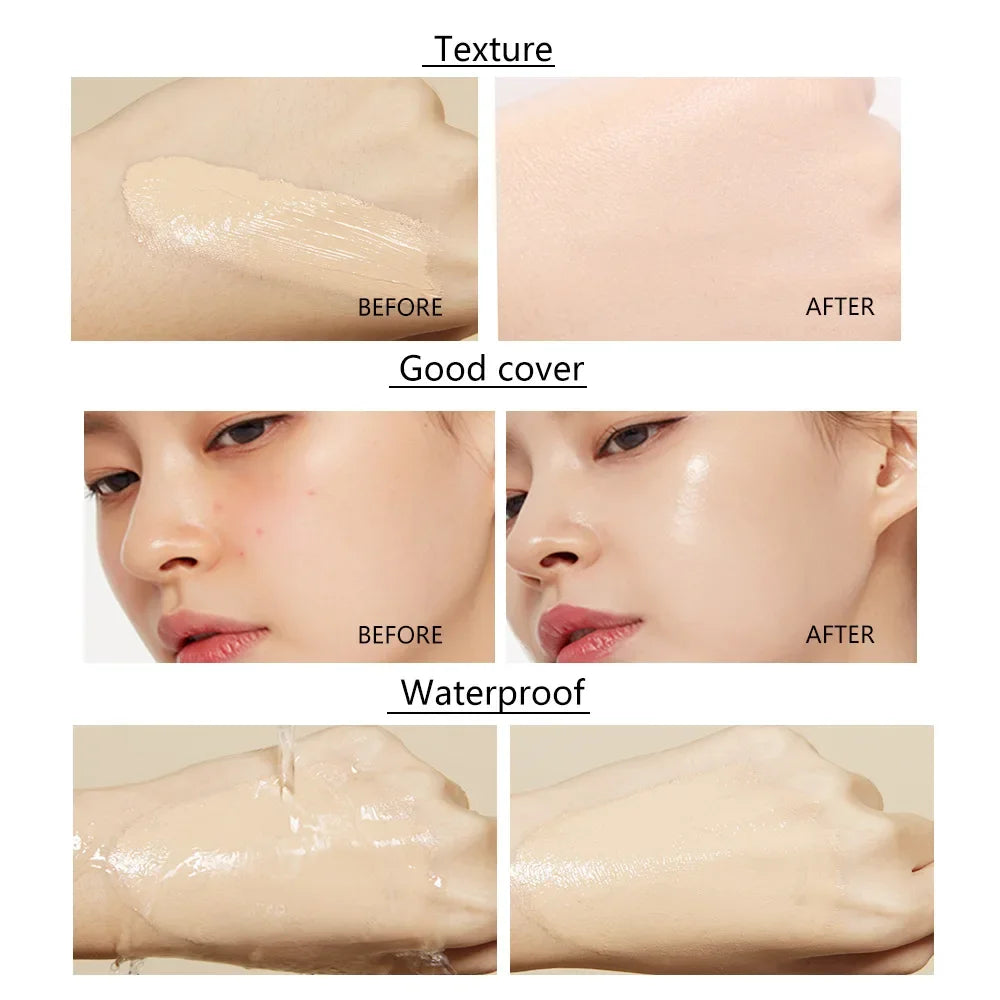 كريم أساس سائل عالي التغطية من LuxuryGlow - قاعدة مقاومة للماء والتحكم في الزيوت