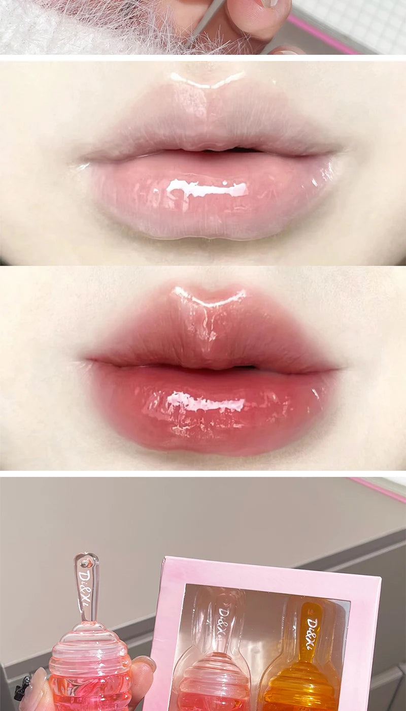 Set de aceites labiales LuxuryGlow Honeypot: cuidado labial hidratante y duradero