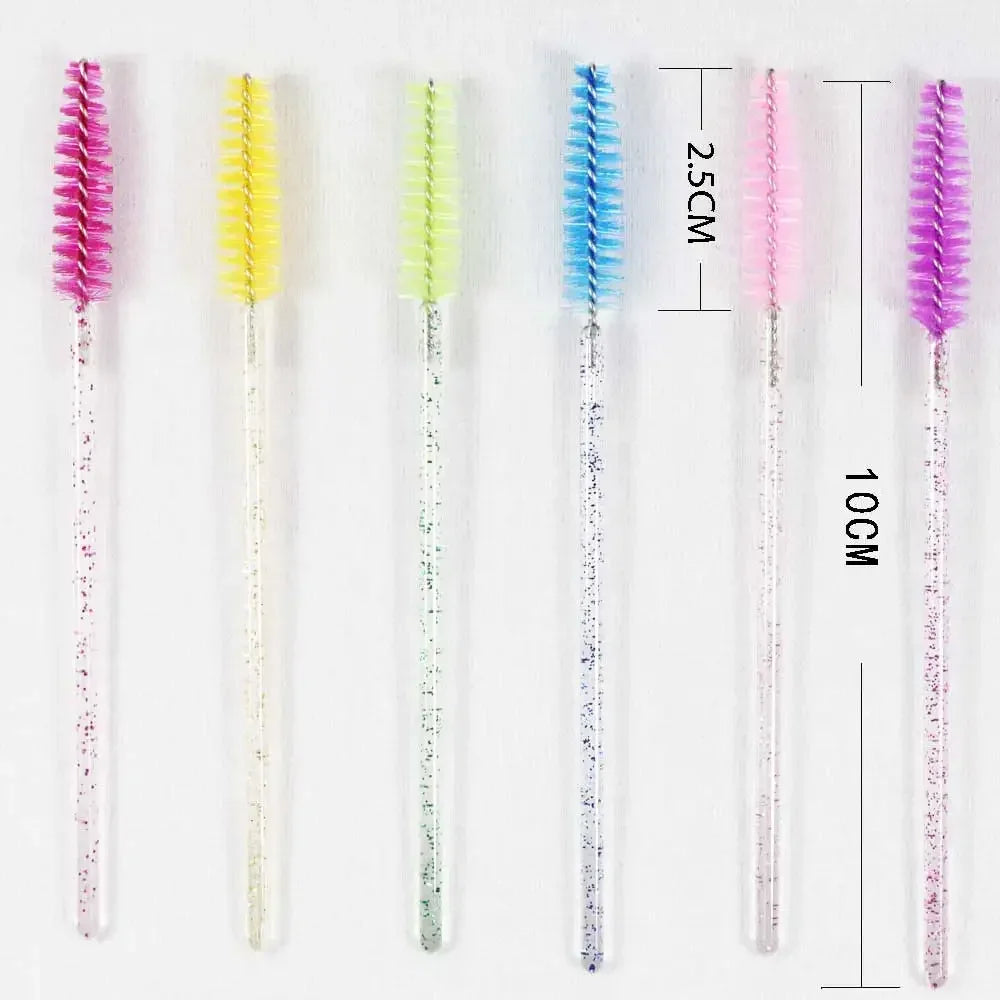 HUAZDS 50pcs Disposable Crystal Eyelash Brushes – Mascara Wands & Lash Combs