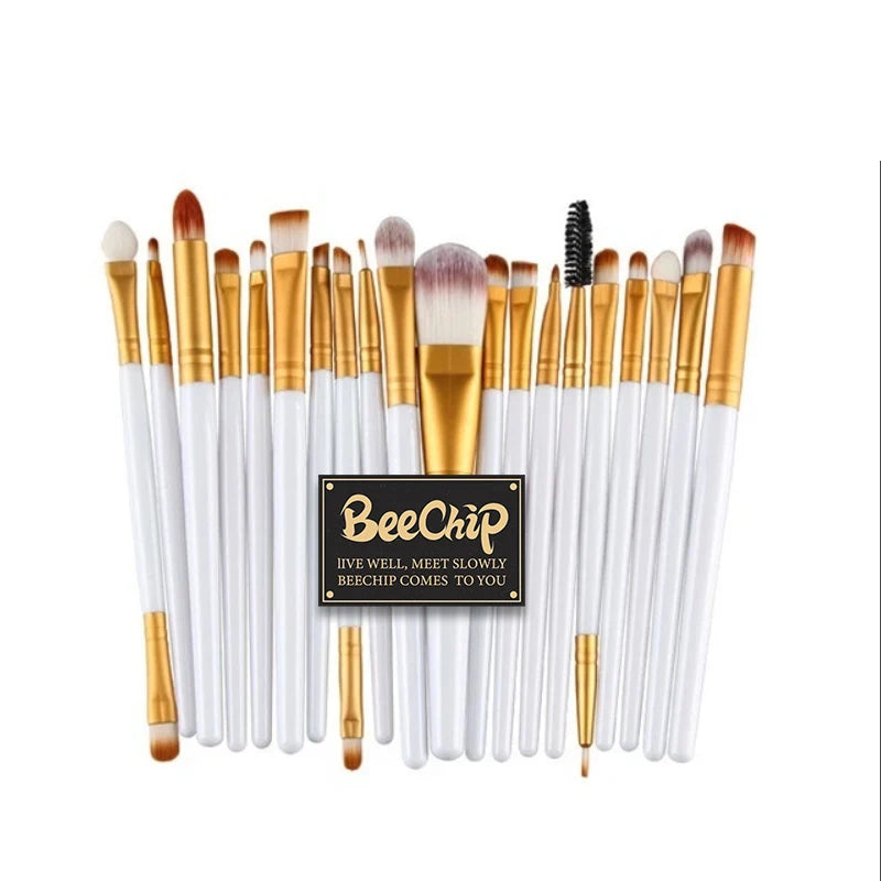 BeeChip 20 PCS Professional Makeup Brush Set – Soft Synthetic Brushes for Face & Eyes