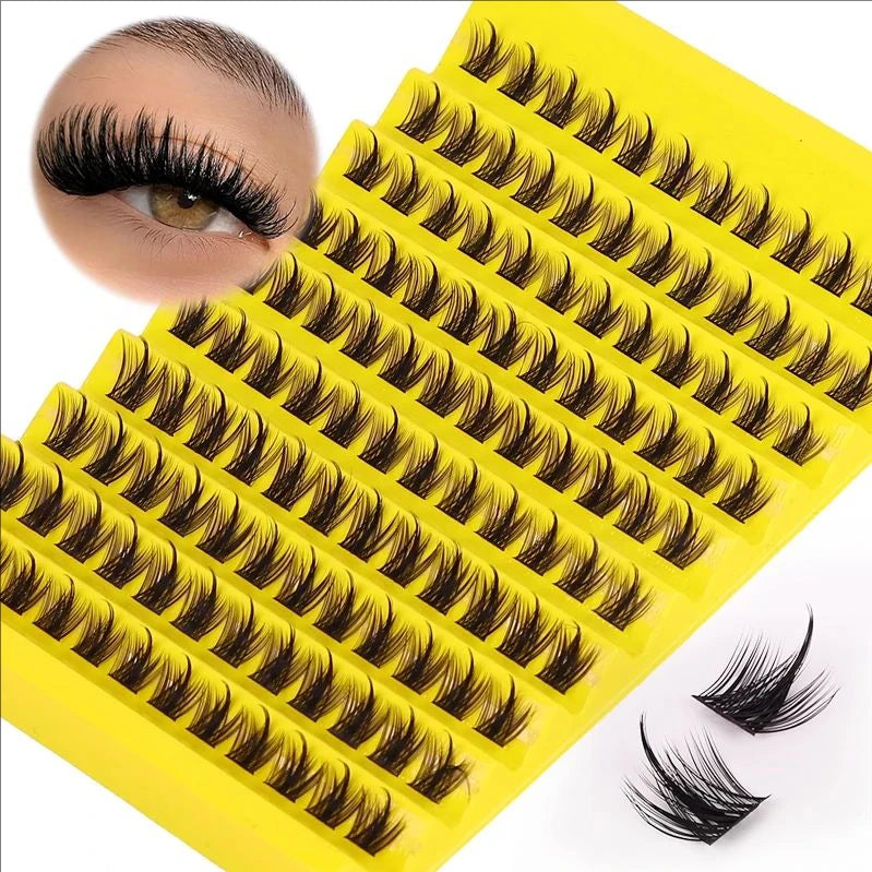 مجموعة رموش JPNPL MJ Lashes 40D DIY لتمديد الرموش - 120 قطعة من عناقيد المنك الصناعي على شكل حرف D