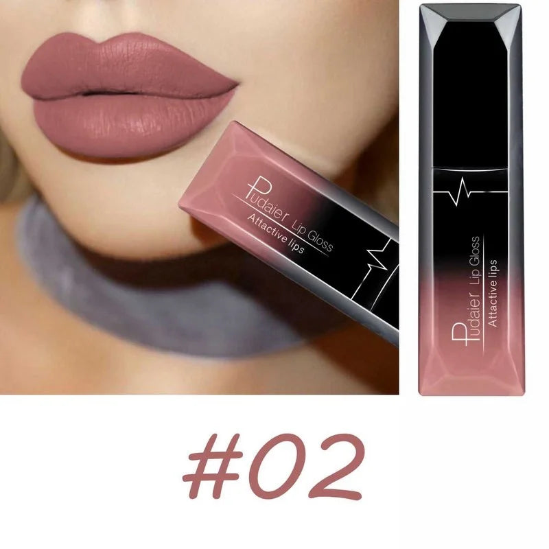 Lápiz labial líquido mate de larga duración LuxuryGlow de 17 colores: crema labial resistente a las manchas