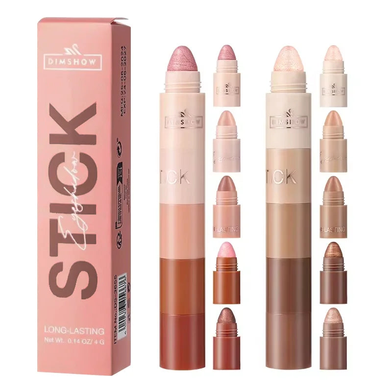Sombra de ojos en barra LuxuryGlow de 5 colores: mate y perlado, resistente al agua y a las manchas.
