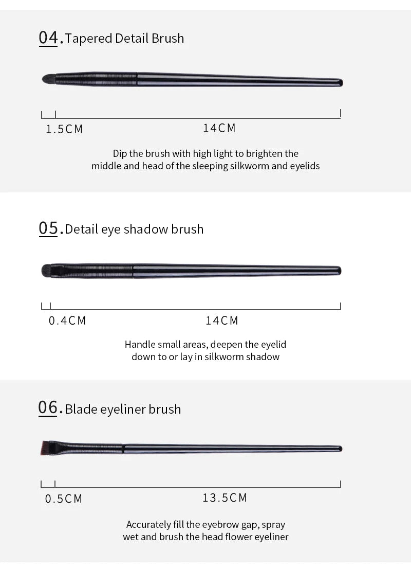LuxuryGlow 6PCS Natural Eye Makeup Brush Set – Eyeshadow, Eyebrow & Eyeliner Tools