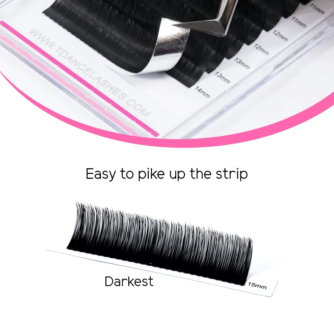 TDANCE Cashmere Classic Lash Extensions – Super Matte Black Individual Trays C60