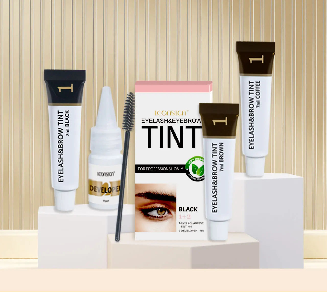 LuxuryGlow ICONSIGN Eyebrow & Eyelash Tint Kit – Waterproof Semi-Permanent Dye