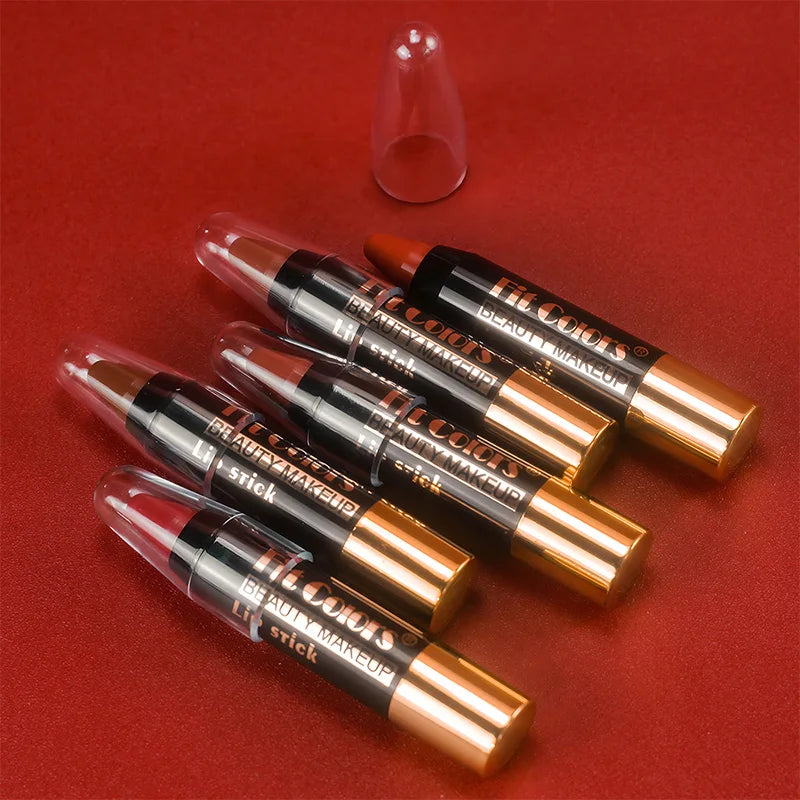 Set de lápices labiales LuxuryGLOW Fit Colors Velvet: 6 tonos, resistentes al agua e hidratantes