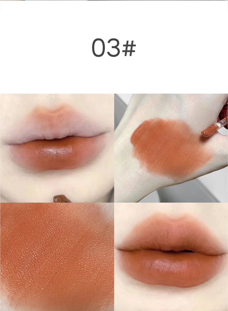 SHAQINUO Velvet Matte Mousse Lip Glaze – Long-Lasting Soft Mist Lipstick