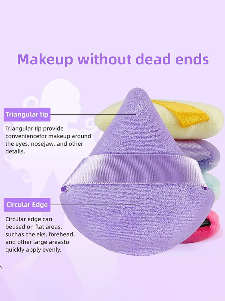 LuxuryGlow - Juego de 12 mini borlas para polvos y herramientas de maquillaje: suaves esponjas de aire sin látex para polvos sueltos y base.