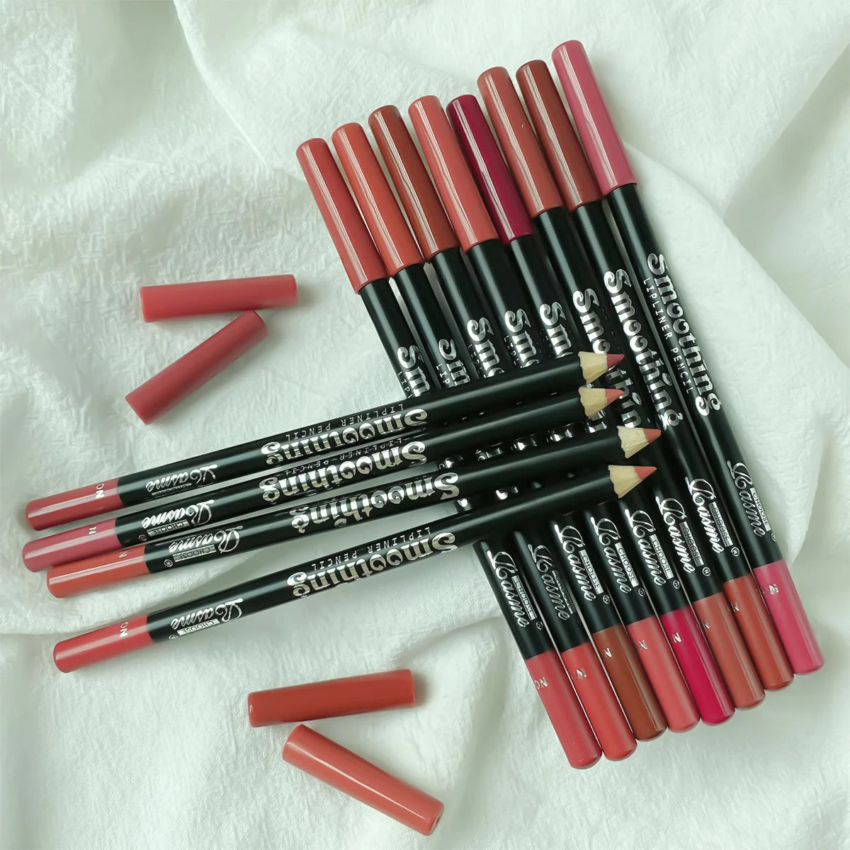 LuxuryGlow 12-Color Matte Lip Liner Set – Long-Lasting Lipstick Pencils (12pcs)