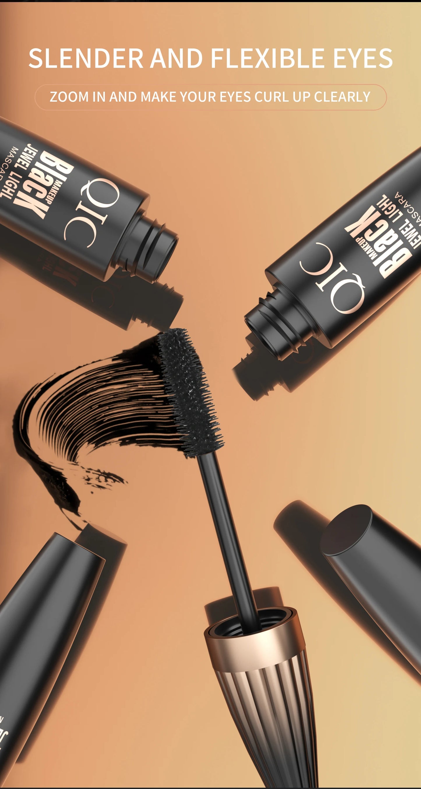 QIC 4D Waterproof Lash Mascara – Long-Lasting Curling & Thickening