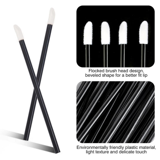 HMQ Beauty 100/50PCS Disposable Mascara & Lip Brushes – Hygienic Makeup Applicators