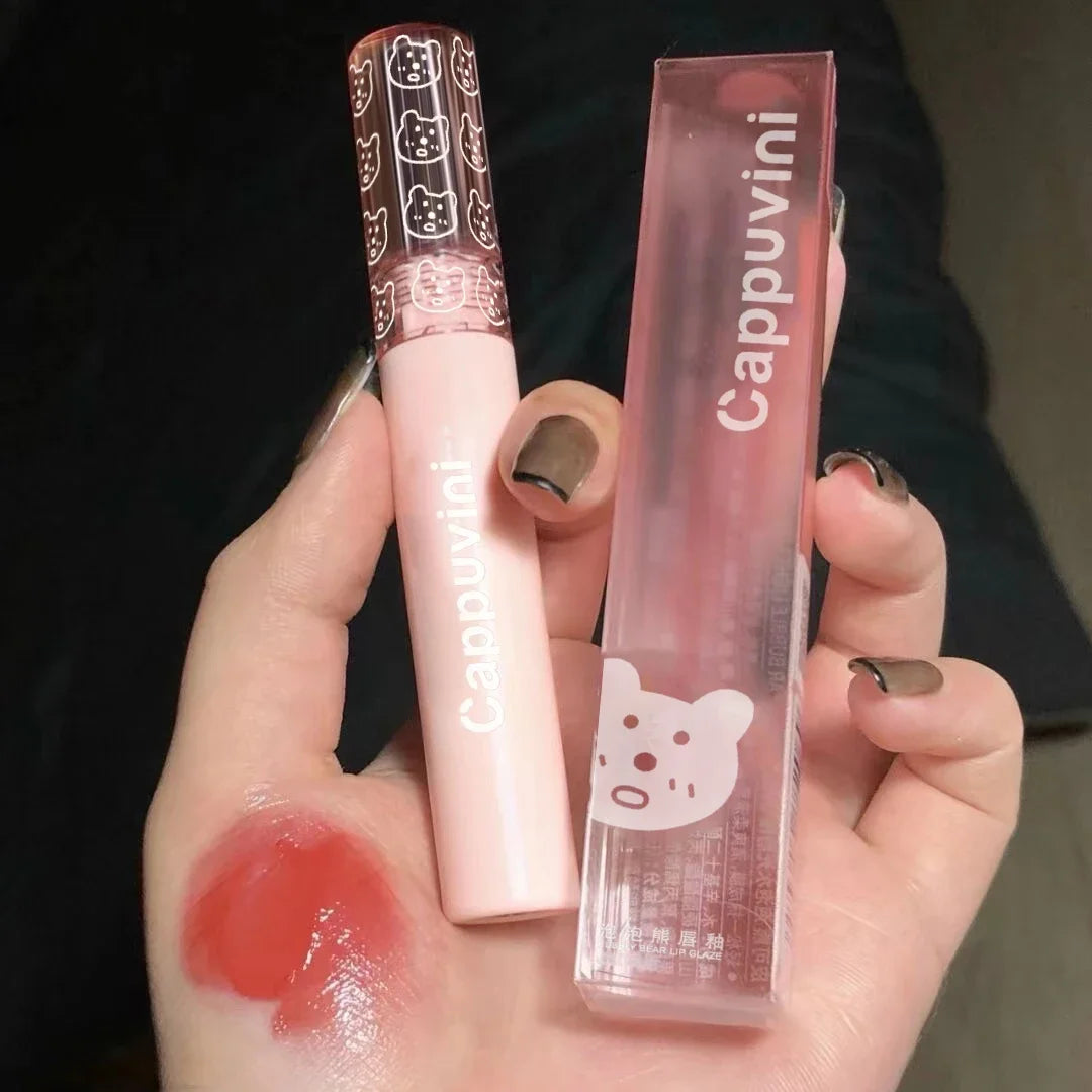 Brillo de labios con efecto espejo en rosa cereza LuxuryGlow: aceite labial hidratante con brillo de cristal