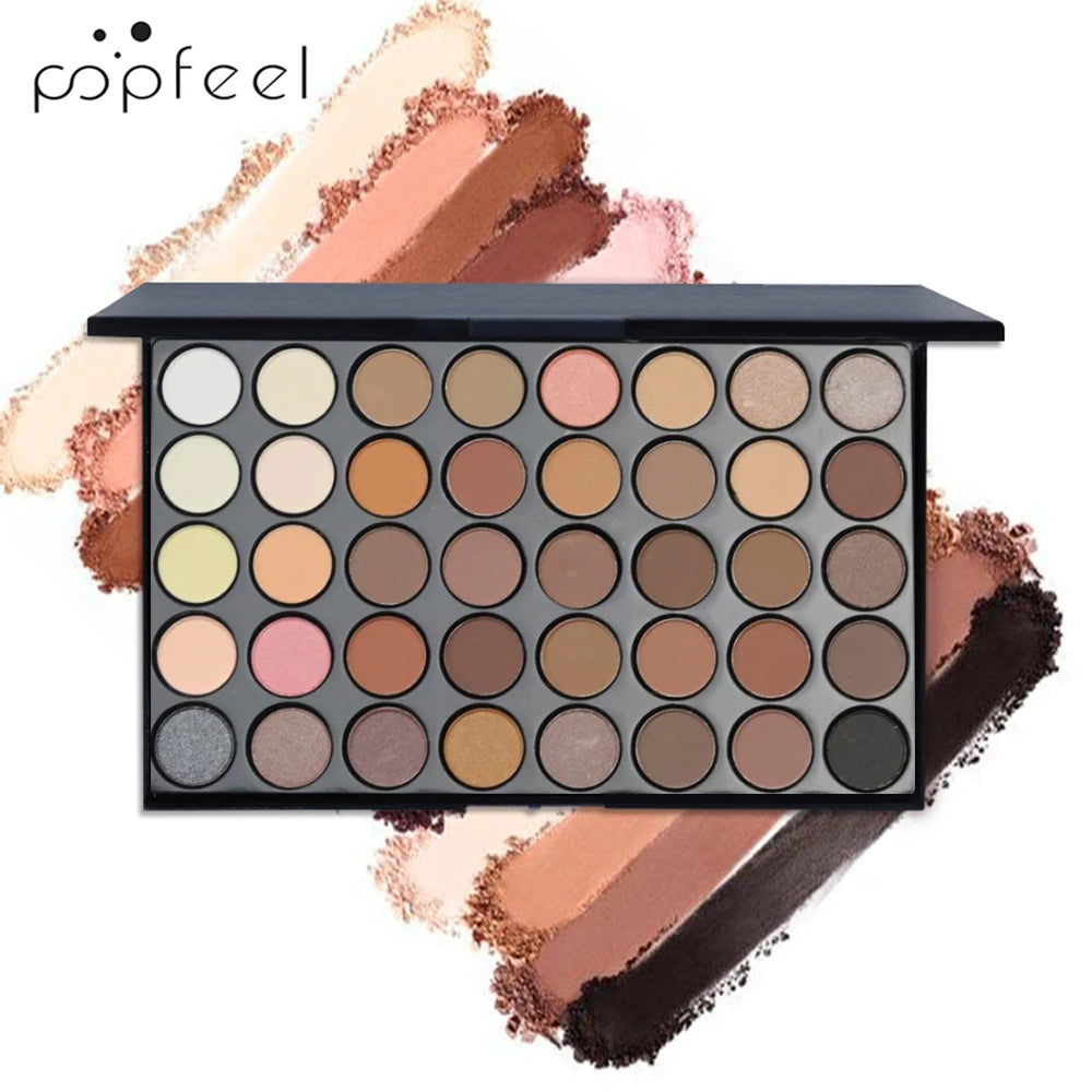 POPFEEL 40-Color Eye Makeup Set with Mascara, Eyeliner & Brushes