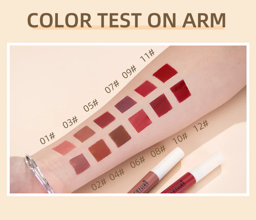 Labial líquido mate QiBest: duradero, resistente a las manchas y con acabado aterciopelado.