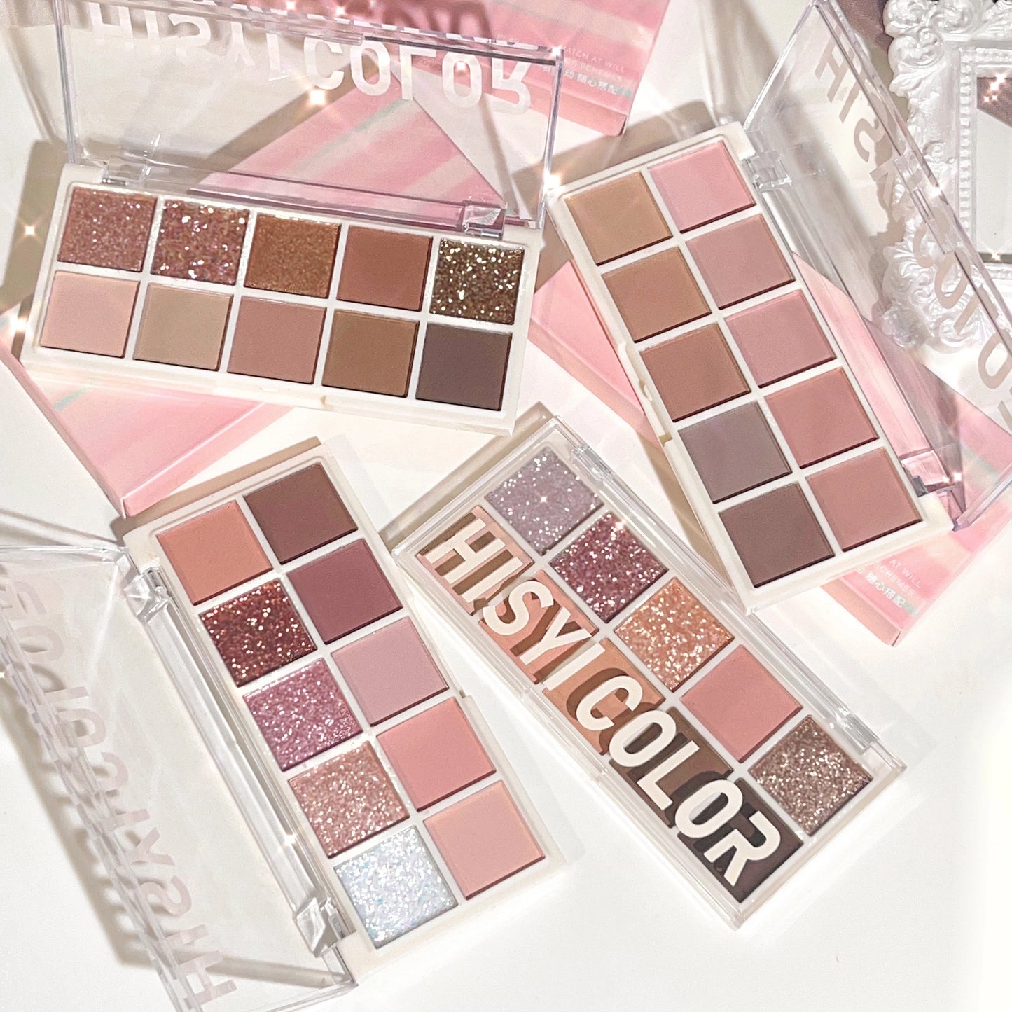 HISYI 10-Color Eyeshadow Palette – Matte, Shimmer & Glitter Waterproof Long-Lasting