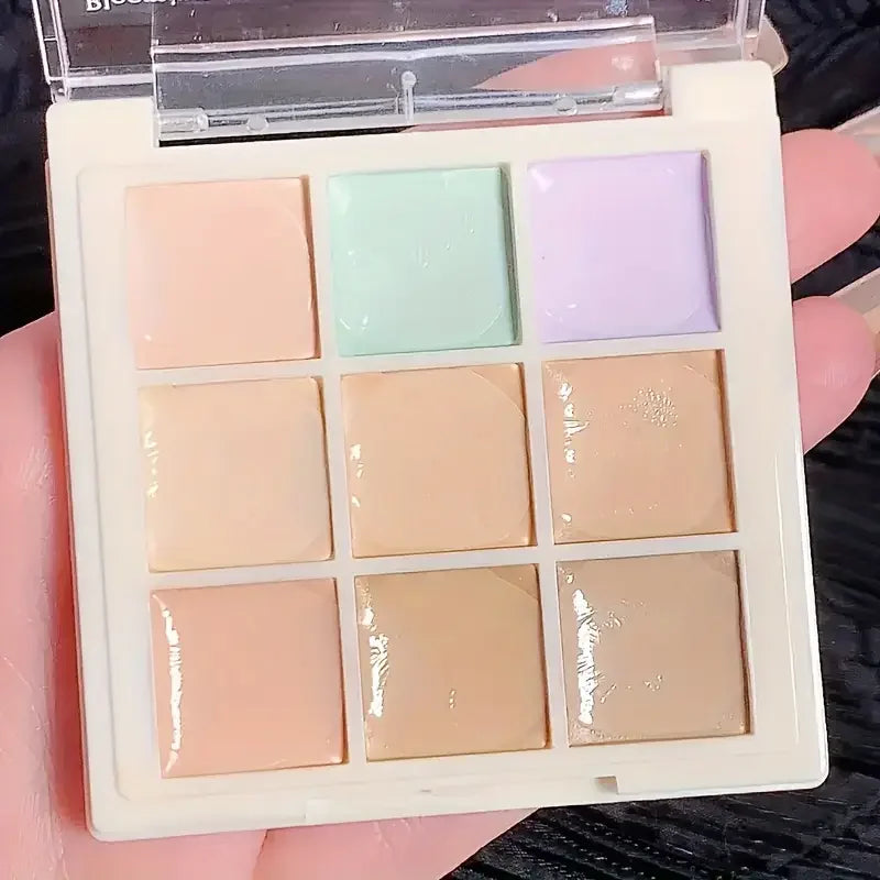 LuxuryGlow 9-Color Waterproof Concealer Palette – Full Coverage for Spots, Dark Circles & Color Correction