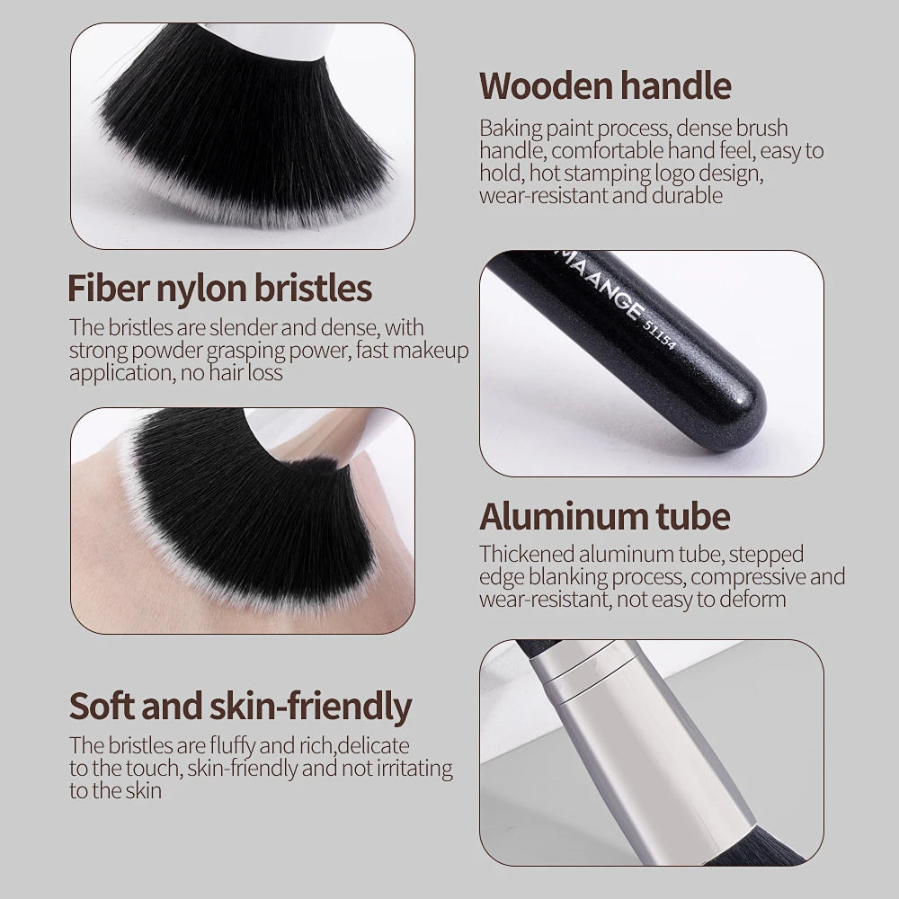 LuxuryGlow Large Flat Head Foundation Makeup Brush – Portable Beauty Tool for Smooth Application