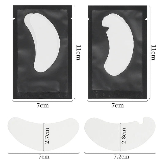 Parches CNKESS para el contorno de ojos (50 pares) – Almohadillas sin pelusa para extensiones de pestañas