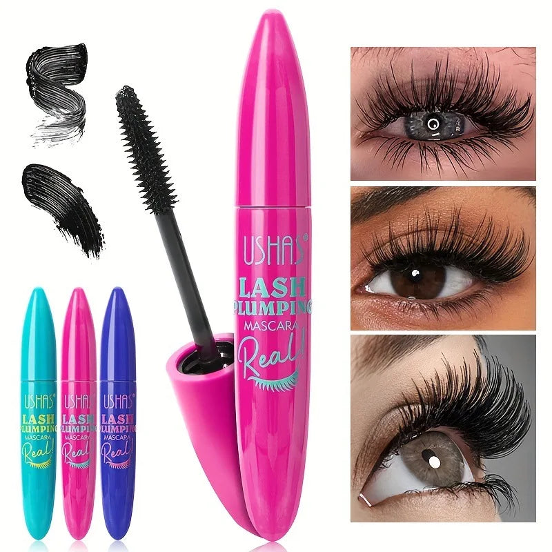 USHAS 4D Ultra Long Lasting Waterproof Mascara – Fiber Lash Extension with 360° Spiral Brush