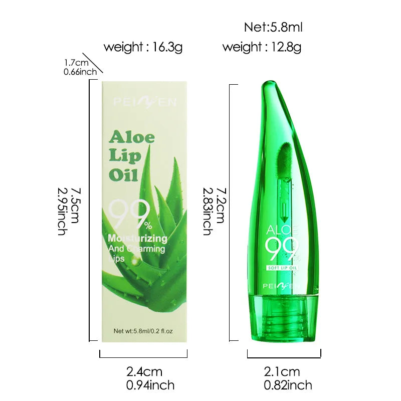 Bálsamo labial LuxuryGlow con 99 % de aloe vera que cambia de color: hidratante y nutritivo.
