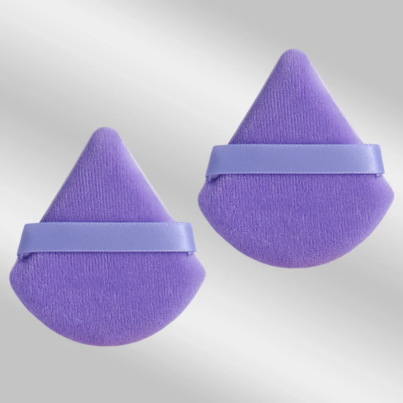 LuxuryGlow 2PCS Triangle Velvet Powder Puff – Soft Reusable Makeup Blender for Flawless Foundation Application