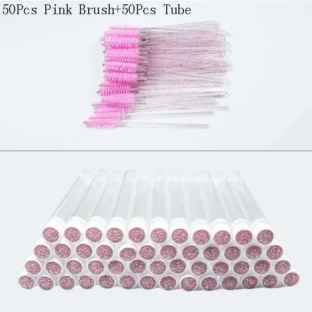 ZXZZS 50 Reusable Mascara Wands with Tubes – Lash & Brow Spoolie Set