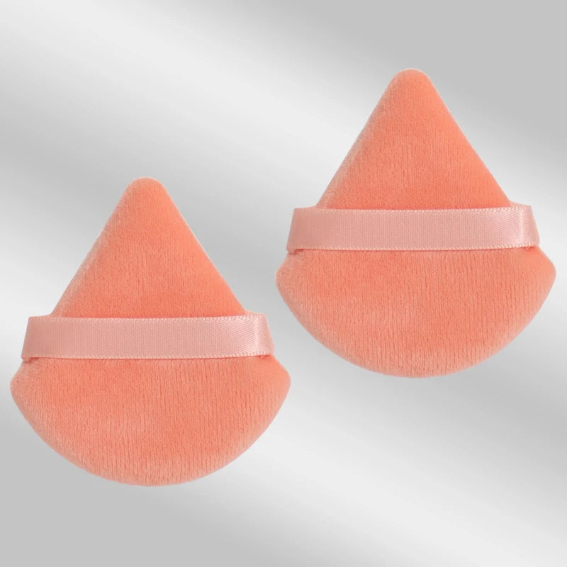 LuxuryGlow 2PCS Triangle Velvet Powder Puff – Soft Reusable Makeup Blender for Flawless Foundation Application